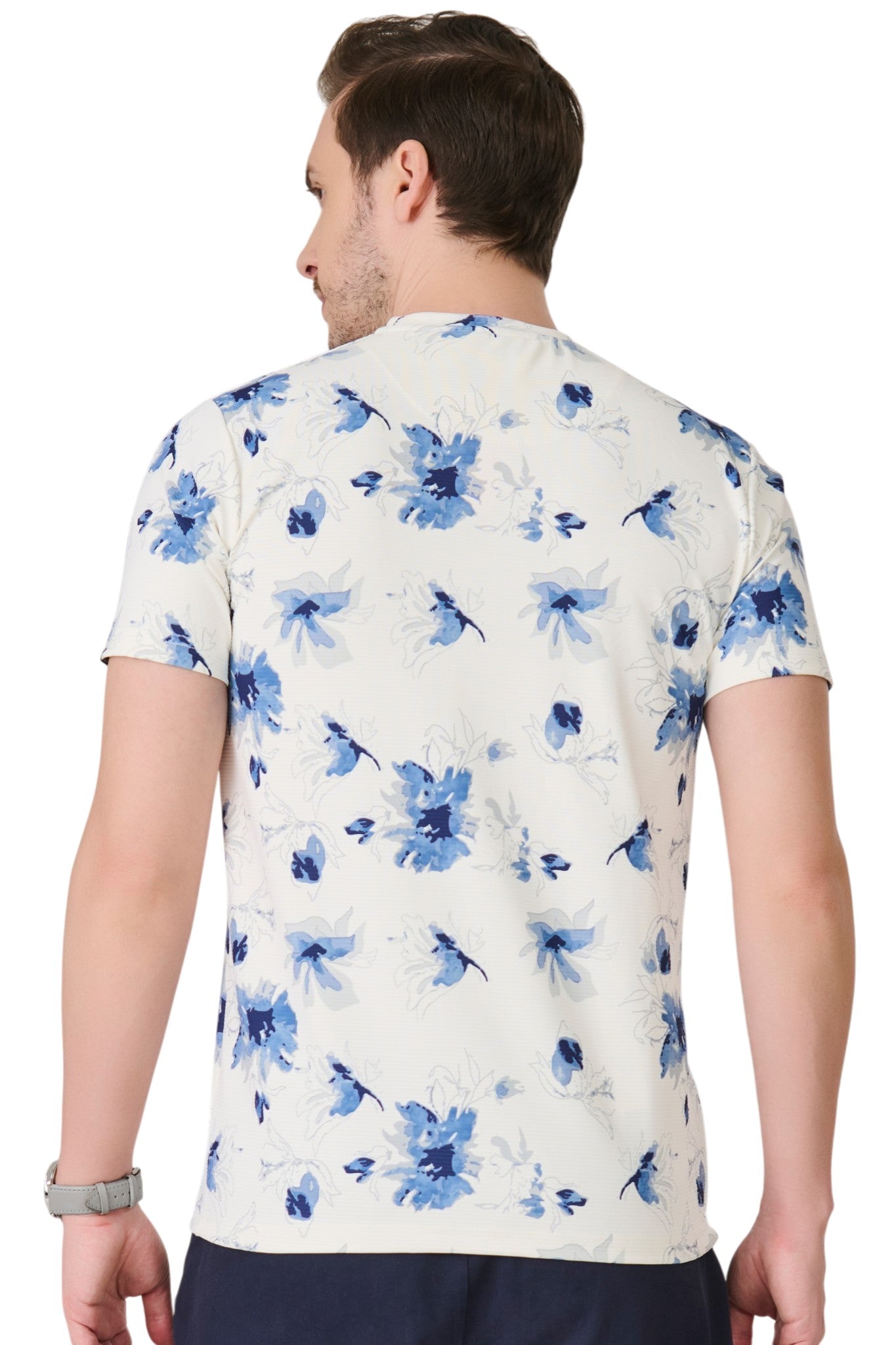 Buy White Floral T-Shirt Online Shopping view 4