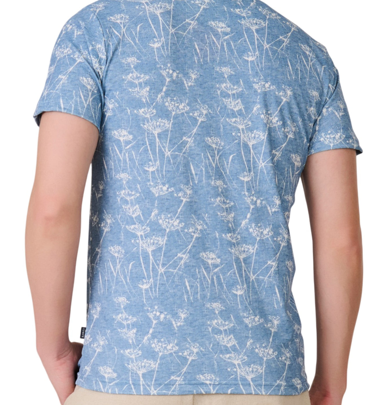 Blue Botanical Print T-Shirt