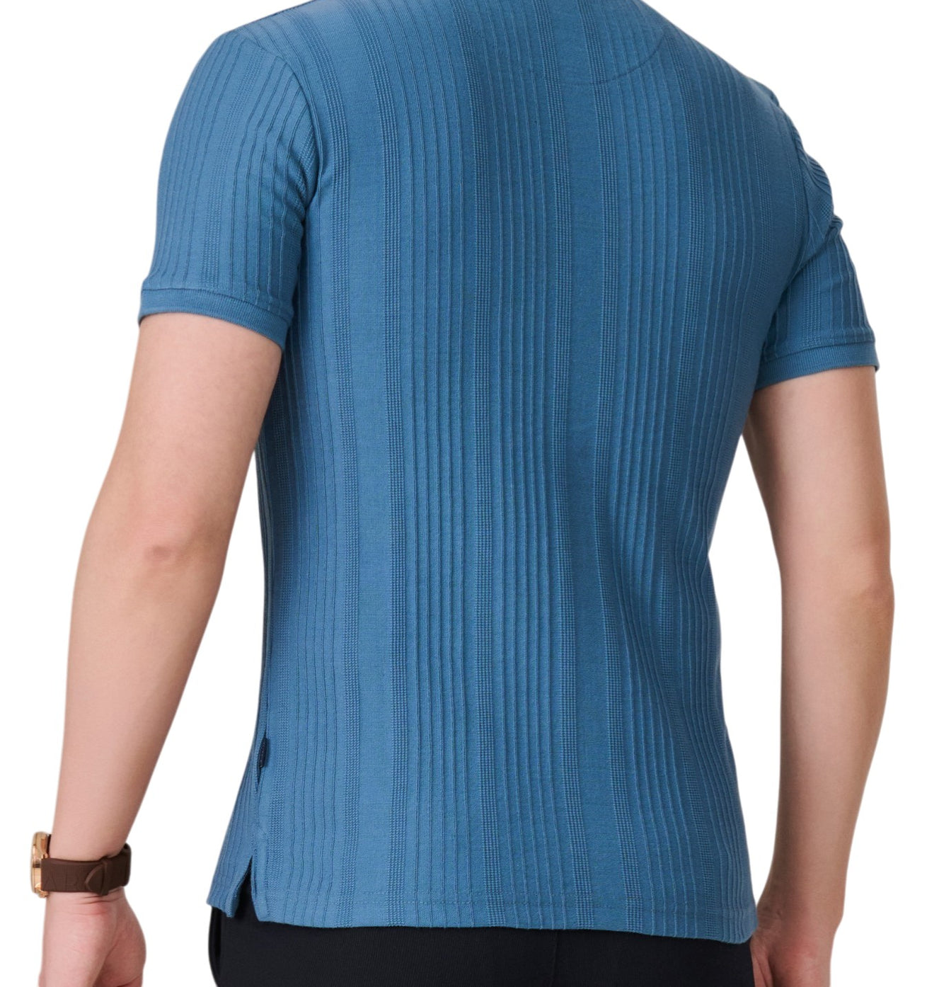 Airforce Blue Textured Polo