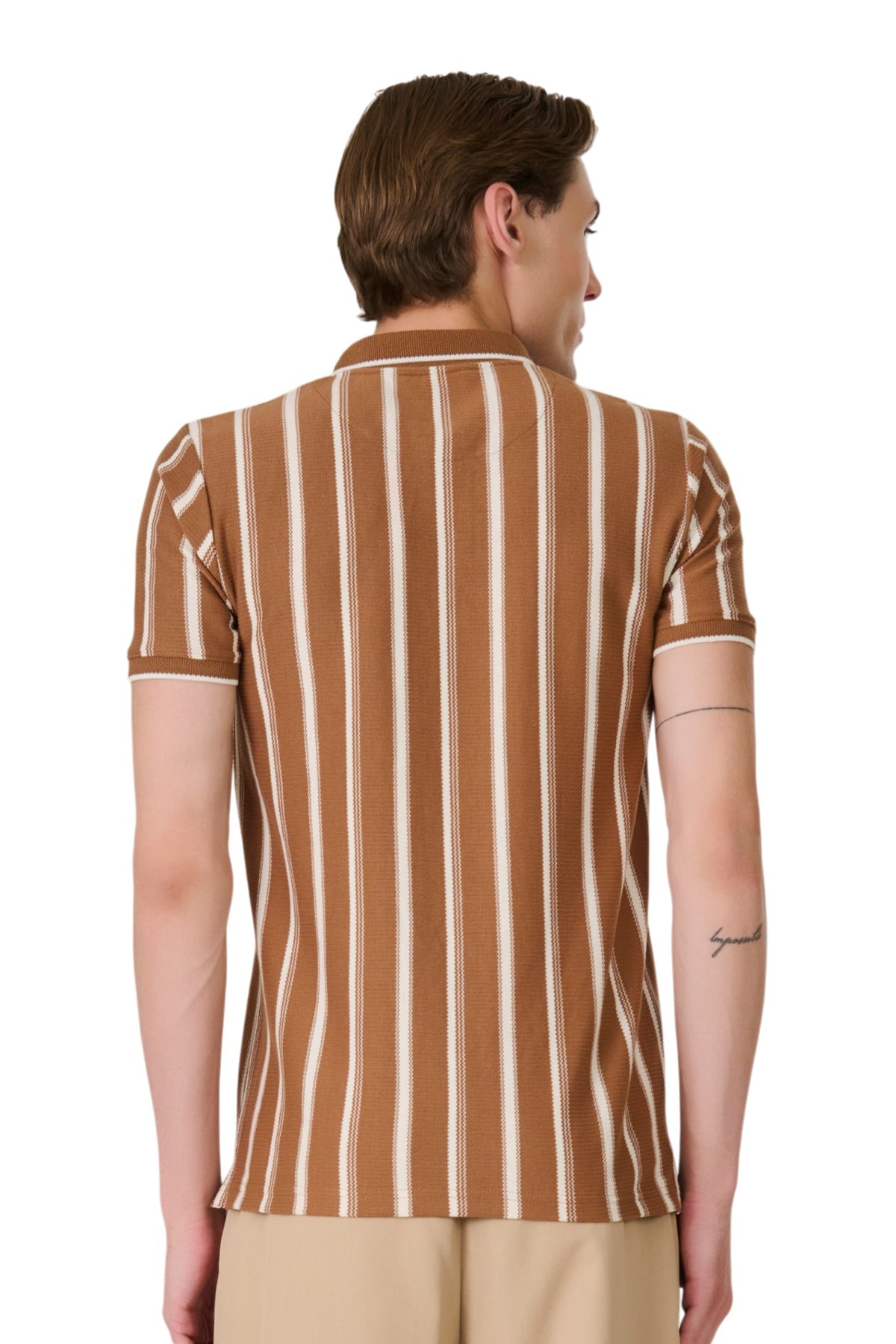 Buy Mud Vertical Stripe Polo Online Shopping view 4