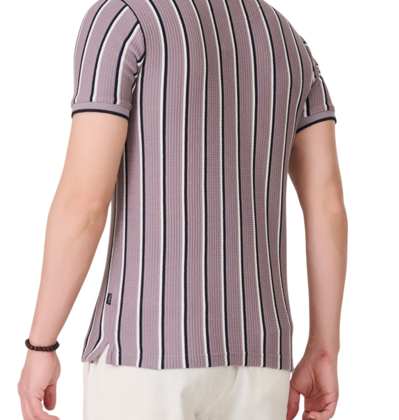 Purple Vertical Stripe Polo