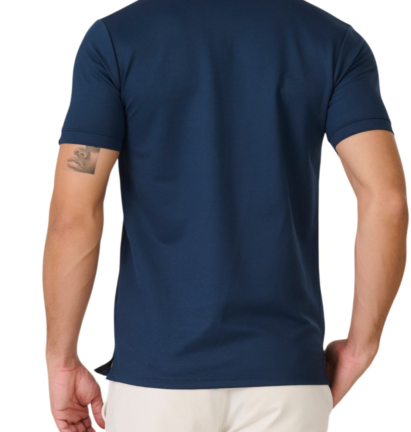 Teal Geometric Collar Polo