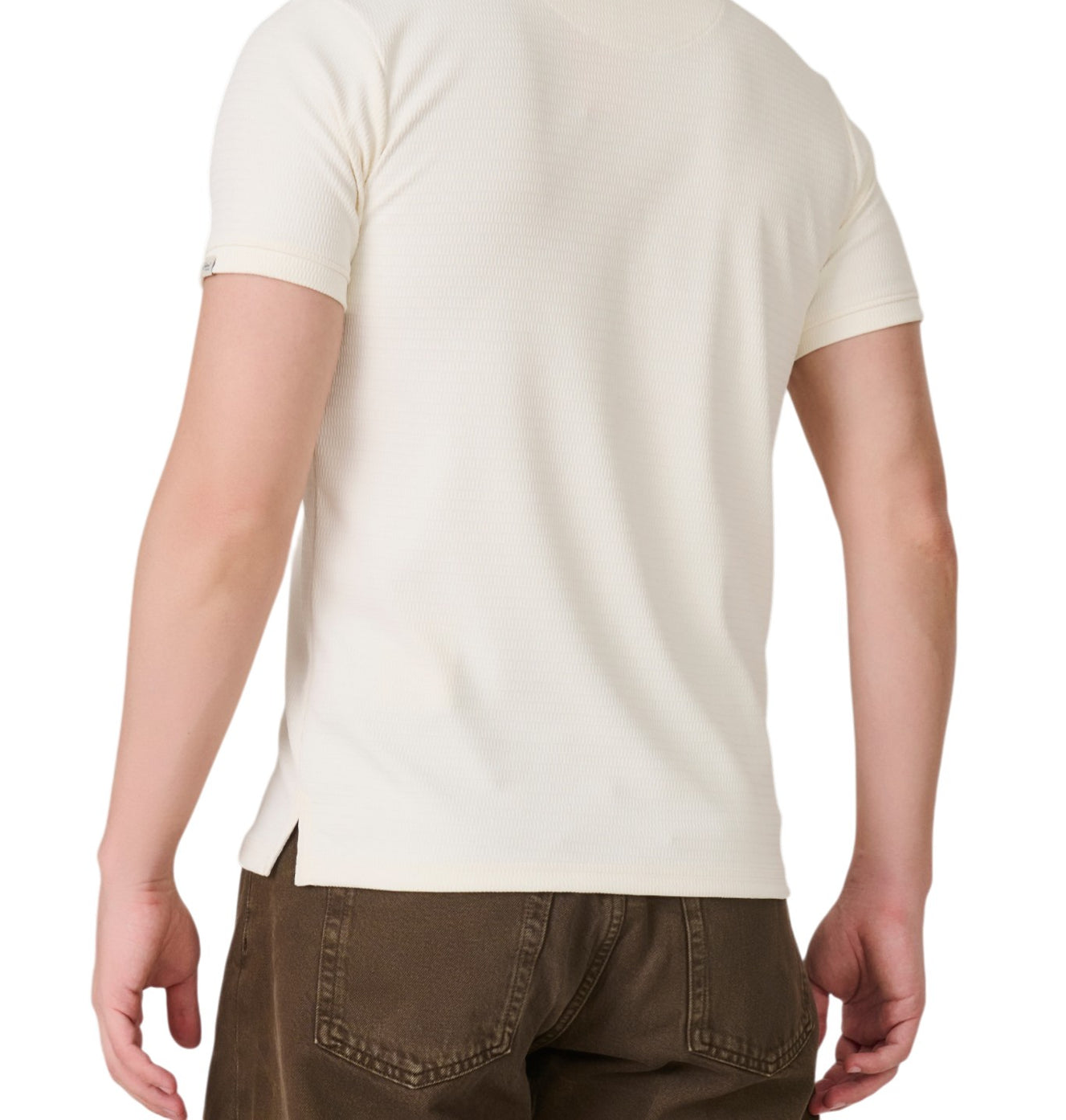 O White Printed Collar Polo
