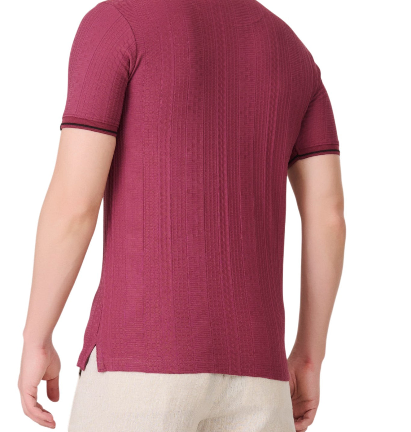 Deep Pink Textured Polo