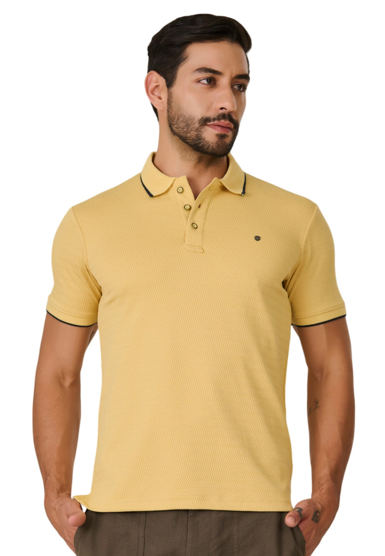 Lemon Textured Polo T-Shirt