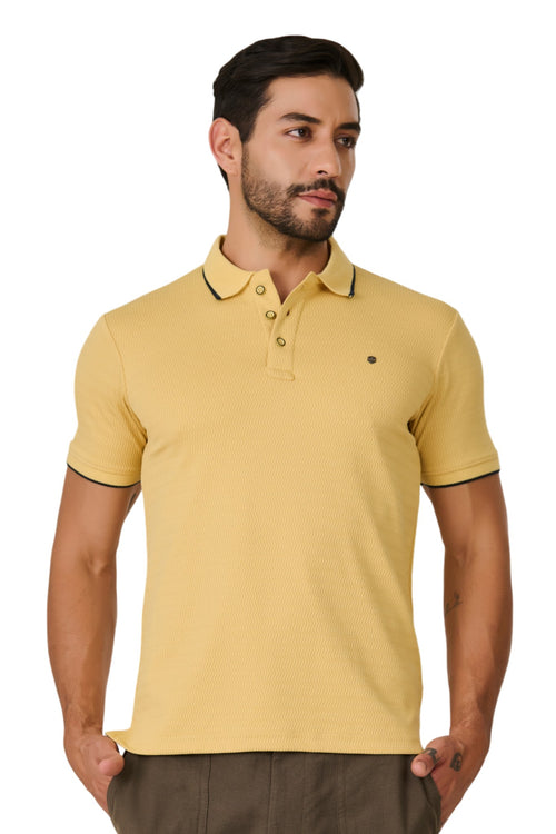 Lemon Textured Polo T-Shirt