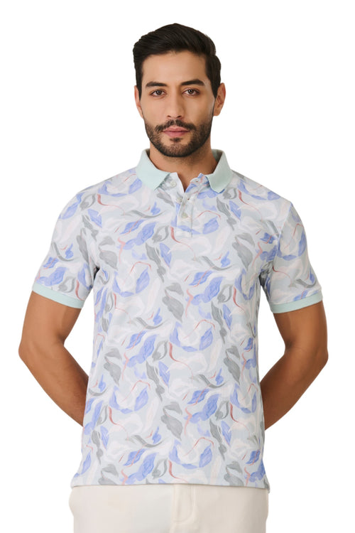 Mint Pastel Floral Polo