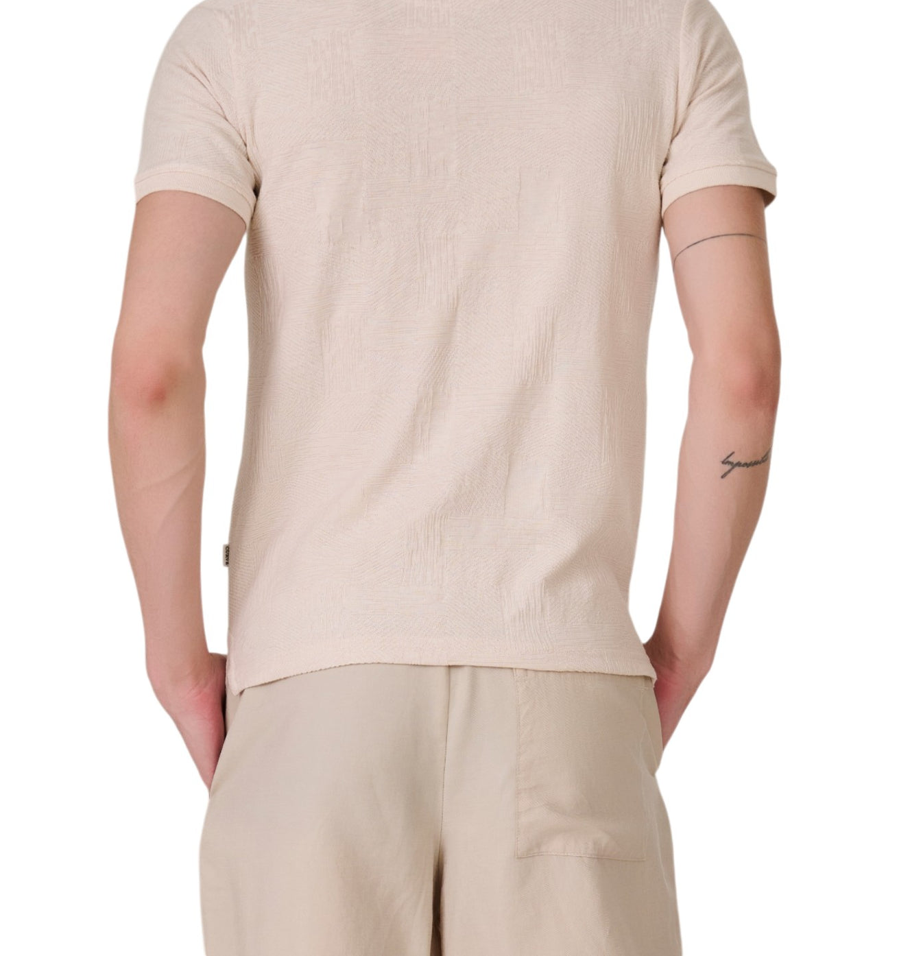 Oatmealmil Textured Polo T-Shirt