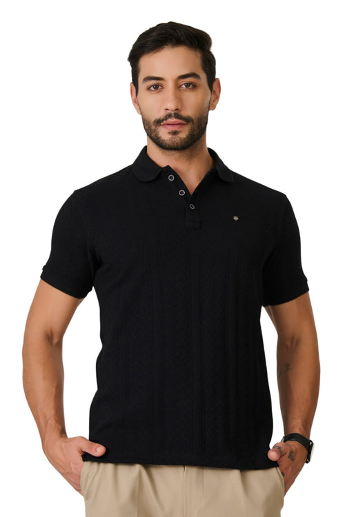 Black Chevron Polo T-Shirt