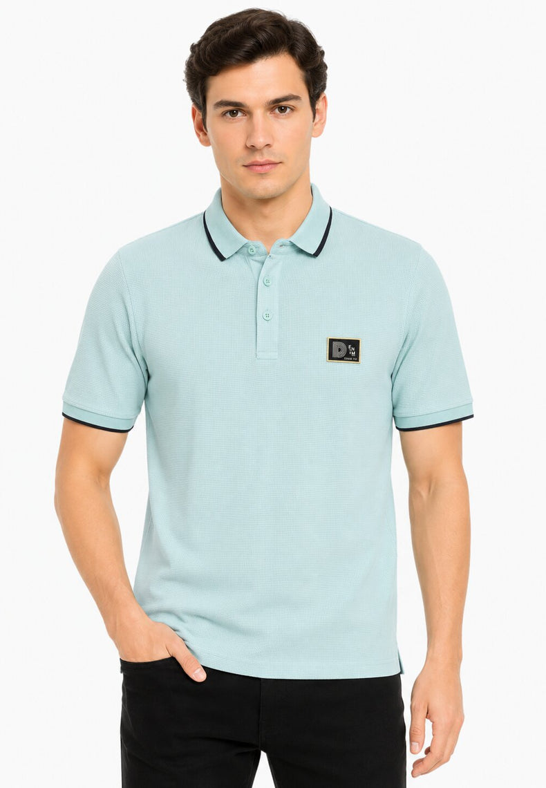 Light Blue Contrast Trim Polo Shirt