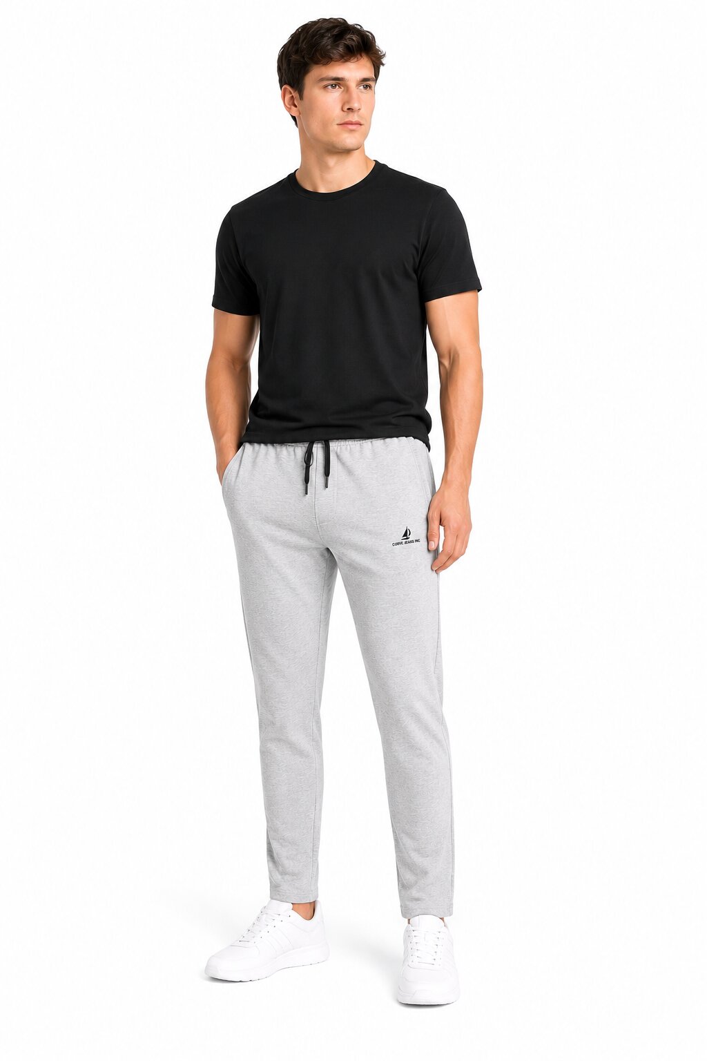 Buy Grey Melange Casual Trackpants Online Shopping view 1
