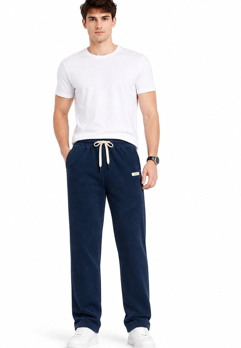 Navy Textured Trackpants