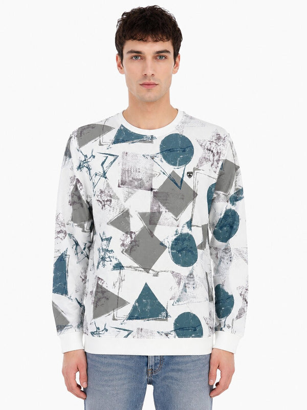 Abstract Geometric Print Sweatshirt