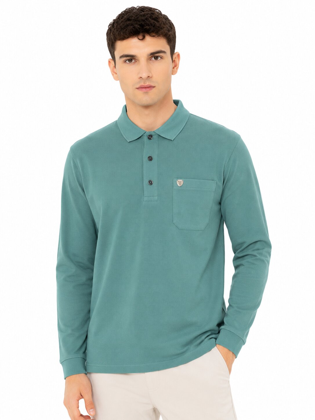 Buy Teal Pocket Polo T-Shirt Online Shopping view 1