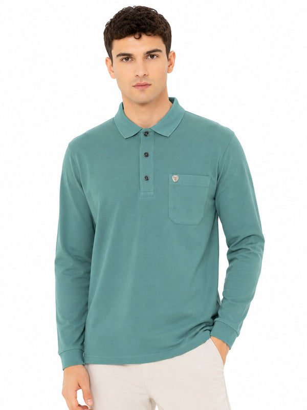Teal Pocket Polo T-Shirt
