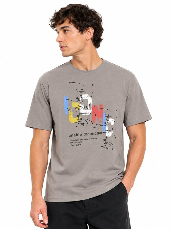 Dark Grey Urban Splash Graphic T-Shirt