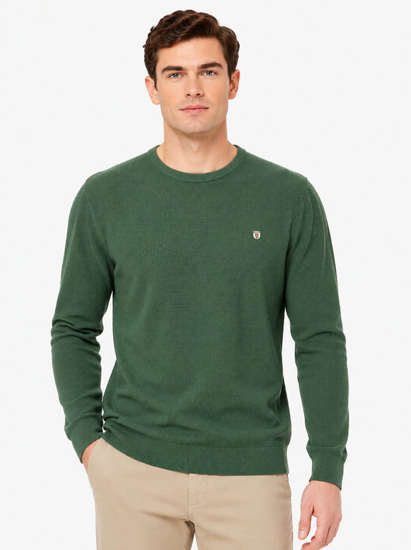 Green Textured Sweatshirt