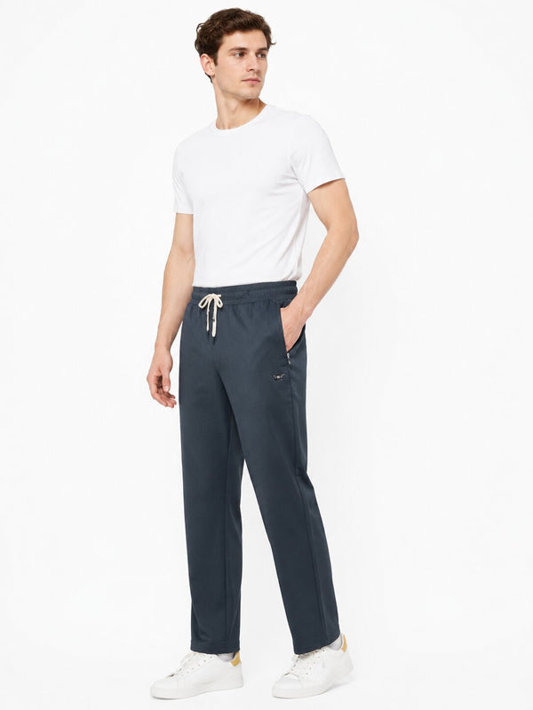 Dark Grey Textured Track Pants