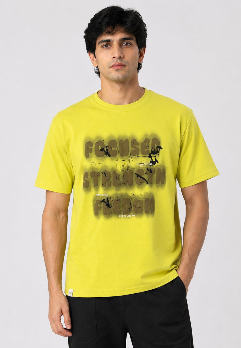 Lime Focused Strength Graphic T-Shirt