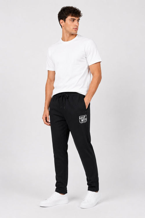 Black Keep With Black Trackpants