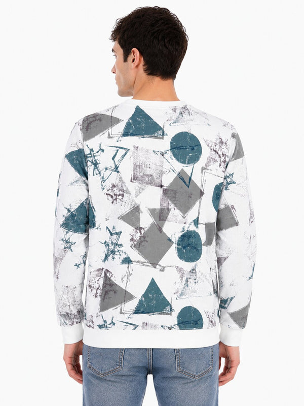 Abstract Geometric Print Sweatshirt