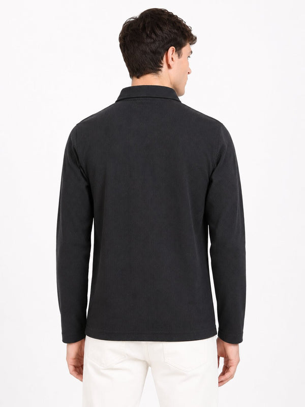 Black Zip Collar T-Shirt