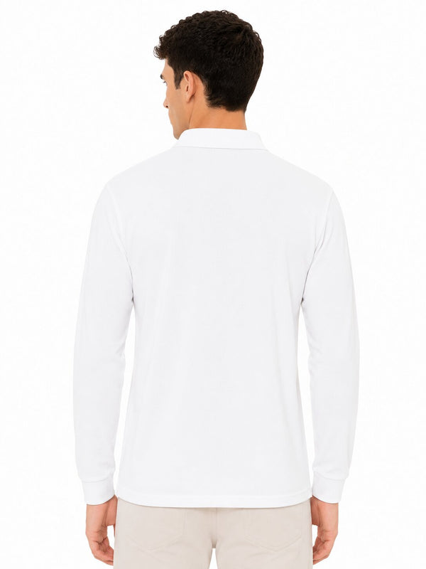 White Pocket Full Sleeve Polo