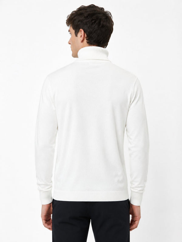 White Classic Turtleneck Sweatshirt