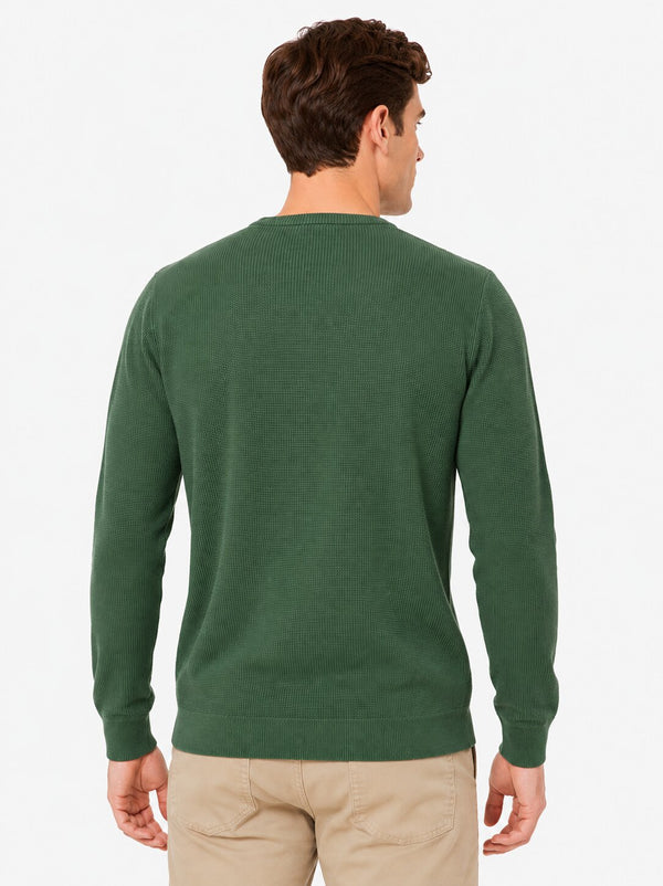 Green Textured Sweatshirt