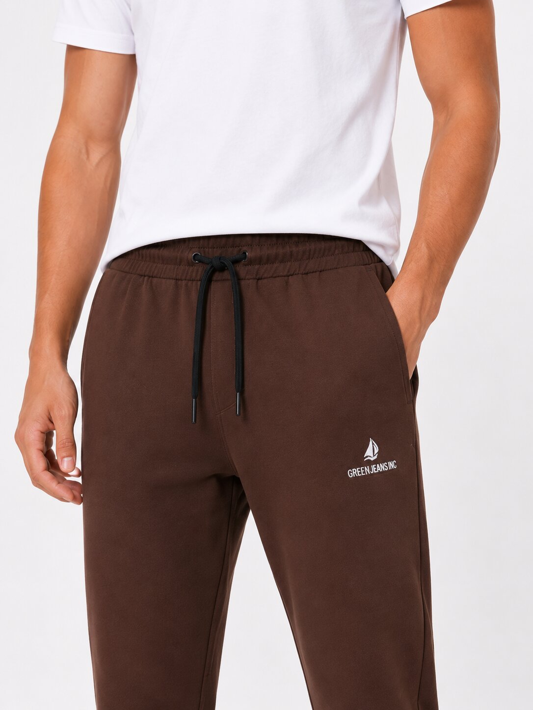 Buy Brown Logo Trackpants Online Shopping view 3