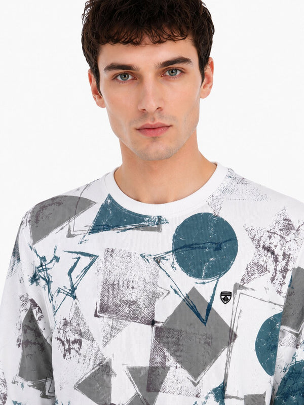 Abstract Geometric Print Sweatshirt