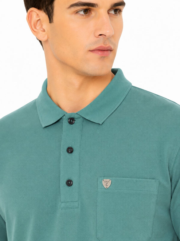 Teal Pocket Polo T-Shirt