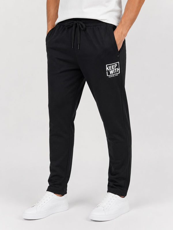 Black Keep With Black Trackpants