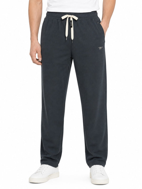 Dark Grey Textured Track Pants