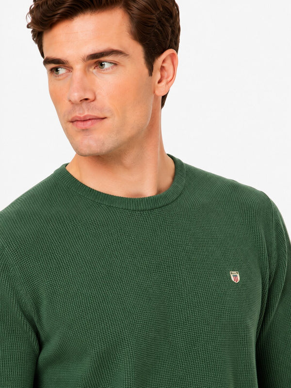 Green Textured Sweatshirt