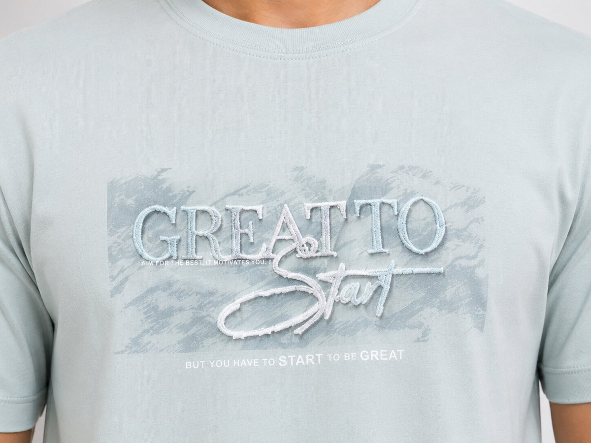 Buy Great Start Light Grey T-Shirt Online Shopping view 3