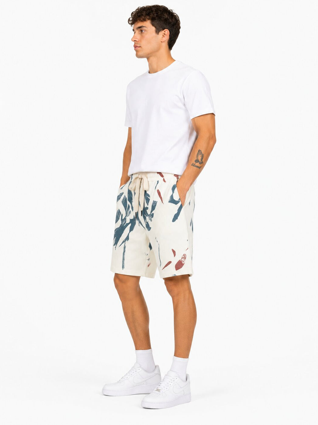 Airforce Abstract Print Casual Shorts