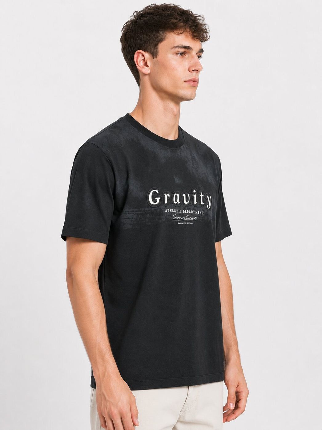 Black Gravity Athletic Graphic T-Shirt
