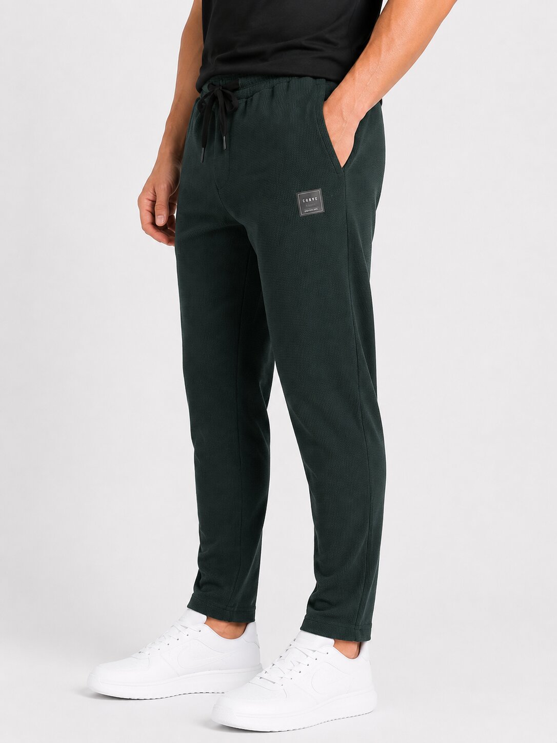 Buy Bottle Textured Trackpants Online Shopping view 4