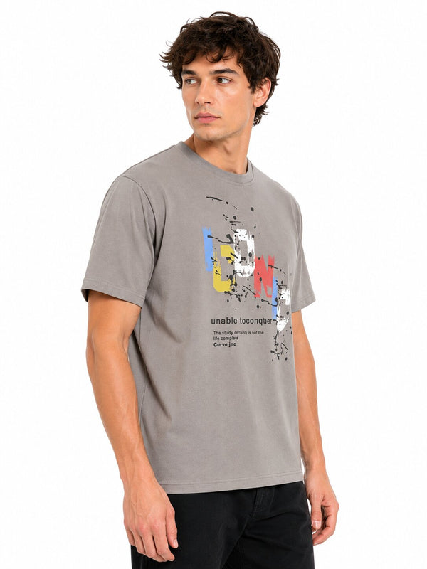 Dark Grey Urban Splash Graphic T-Shirt