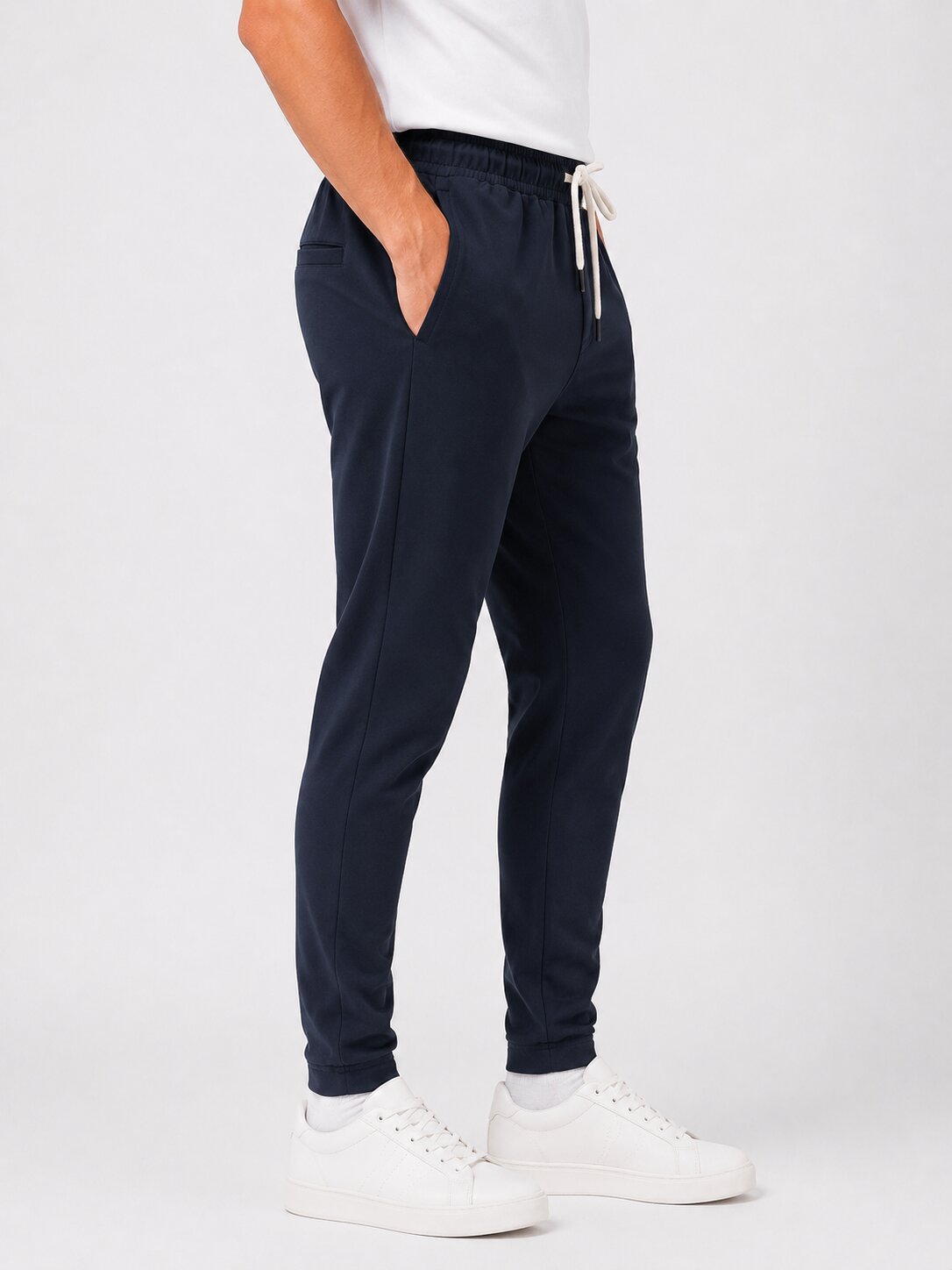 Buy Navy Logo Trackpants Online Shopping view 4