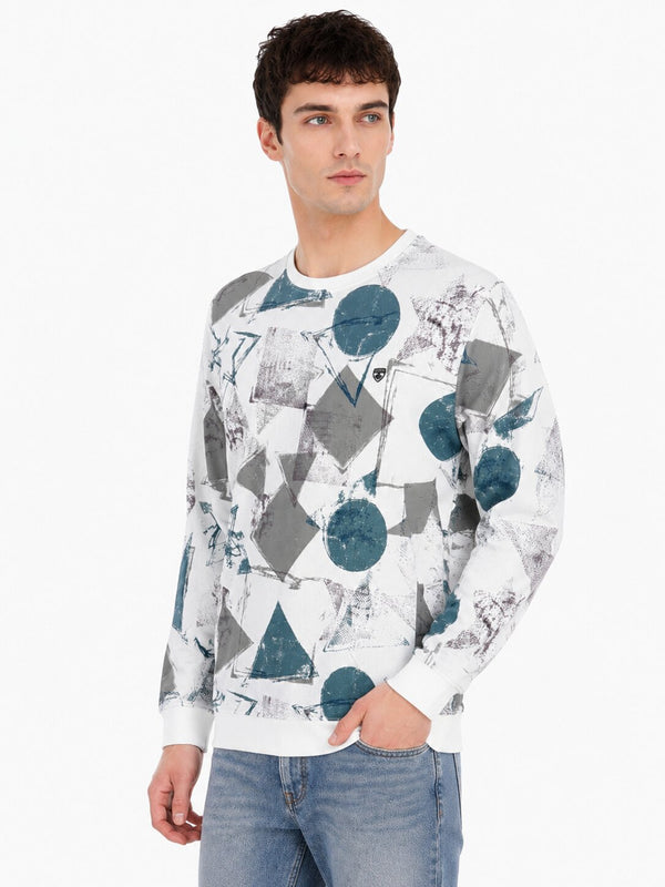 Abstract Geometric Print Sweatshirt