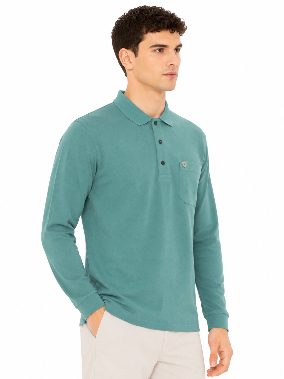Buy Teal Pocket Polo T-Shirt Online Shopping view 4