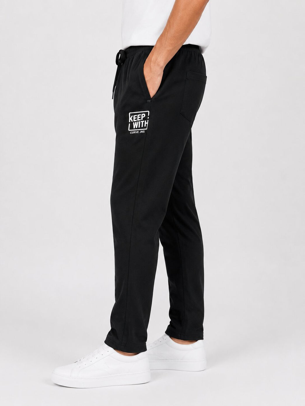 Black Keep With Black Trackpants