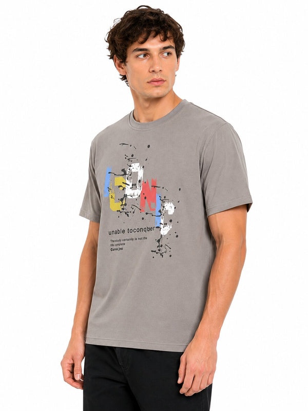 Dark Grey Urban Splash Graphic T-Shirt