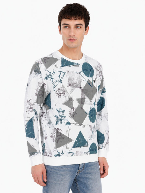 Abstract Geometric Print Sweatshirt