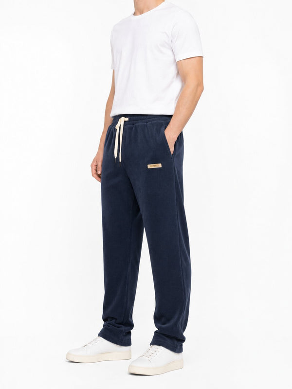 Navy Textured Trackpants