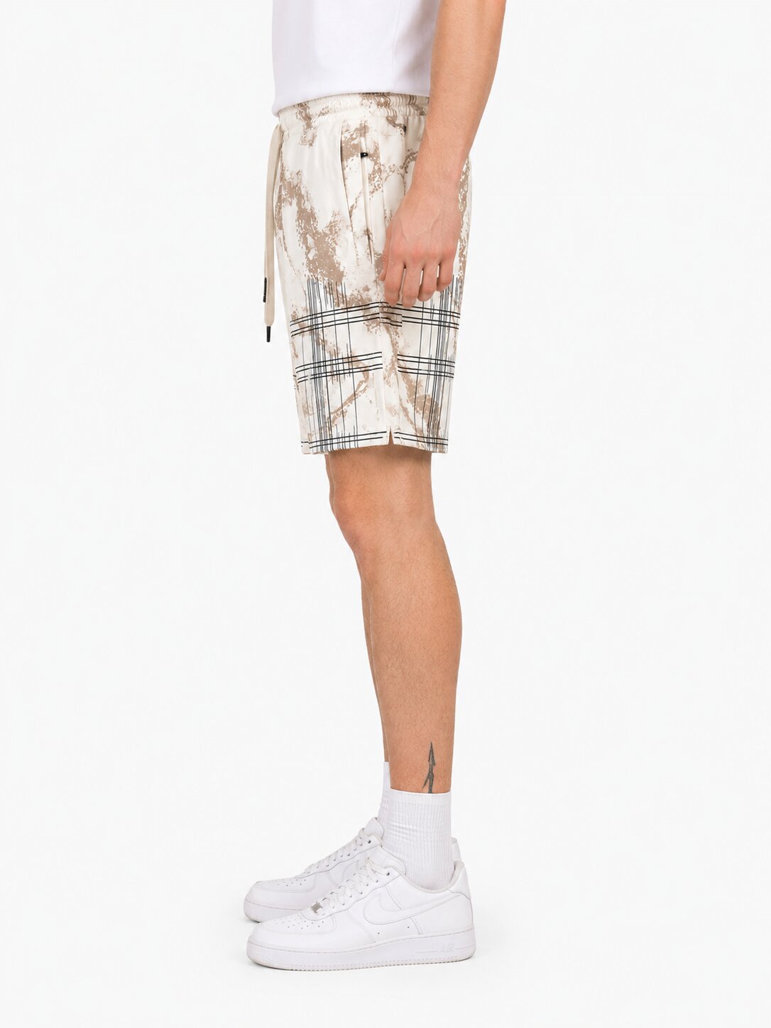 Buy Choco Abstract Print Casual Shorts Online Shopping view 5
