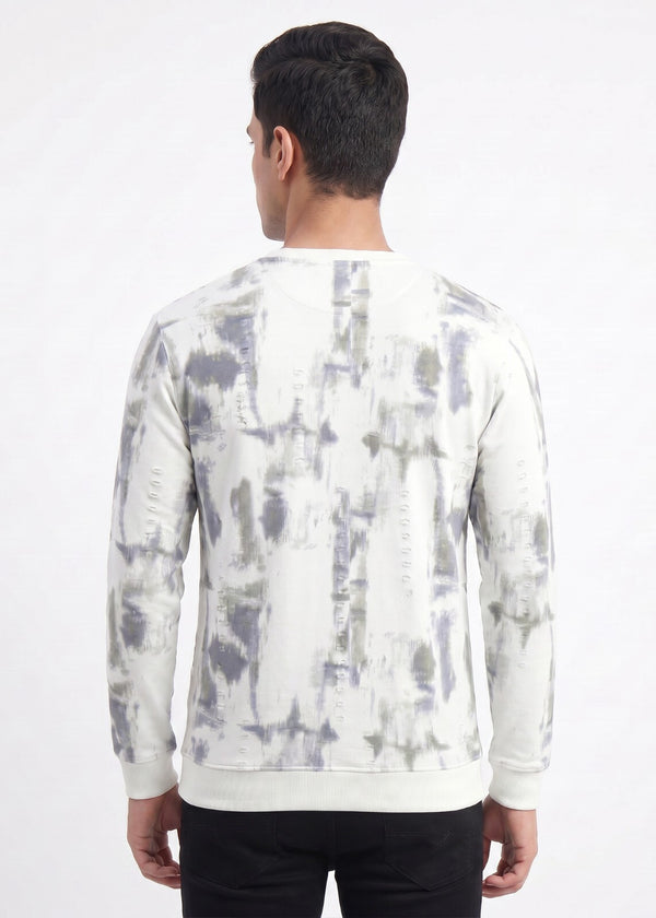 Abstract Brushstroke Printed Sweatshirt
