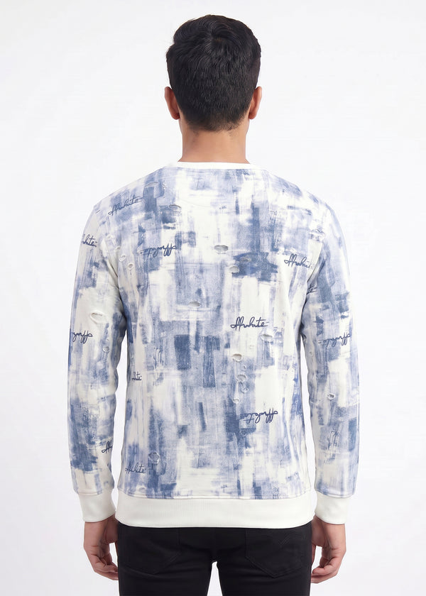 Blue Abstract Print Sweatshirt